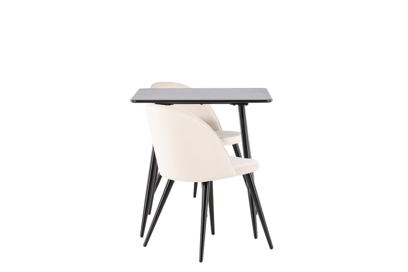 Polar Matgrupp 75 cm Kvadratisk med 2 Velvet stolar - Möbler - Bord & matgrupper - Matgrupper