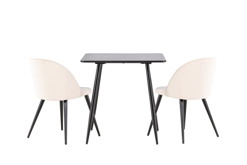 Polar Matgrupp 75 cm Kvadratisk med 2 Velvet stolar - Möbler - Bord & matgrupper - Matgrupper