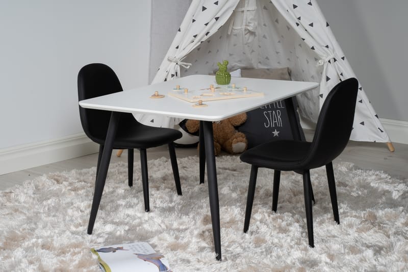 Polar Matgrupp 80 cm Rektangulär med 2 Polar stolar - Svart - Möbler - Bord & matgrupper - Matgrupper