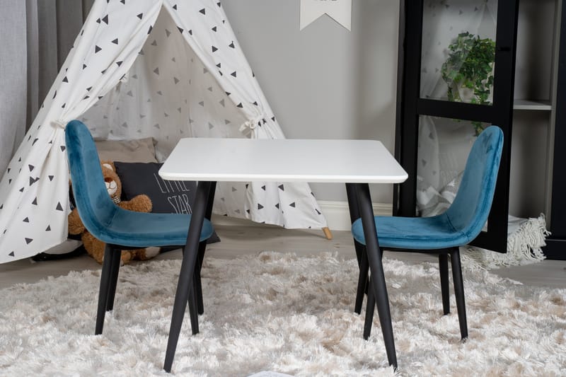 Polar Matgrupp 80 cm Rektangulär med 2 Polar stolar - Svart - Möbler - Bord & matgrupper - Matgrupper