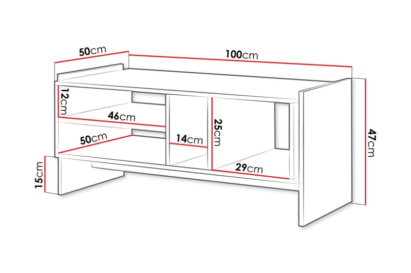 Polina Soffbord 100 cm - Brun/Svart - Möbler - Bord & matgrupper - Soffbord