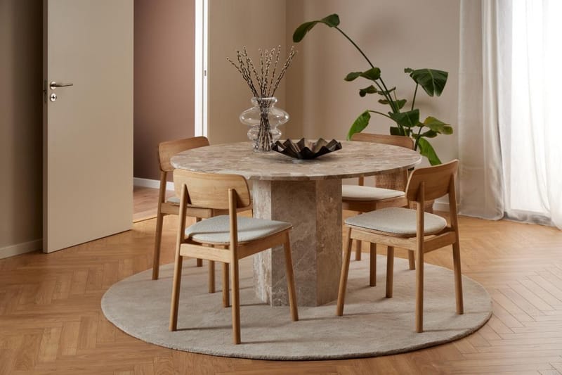 Prisa Runt Matbord i Marmor Sten 130 cm - Beige - Möbler - Bord & matgrupper - Matbord & köksbord