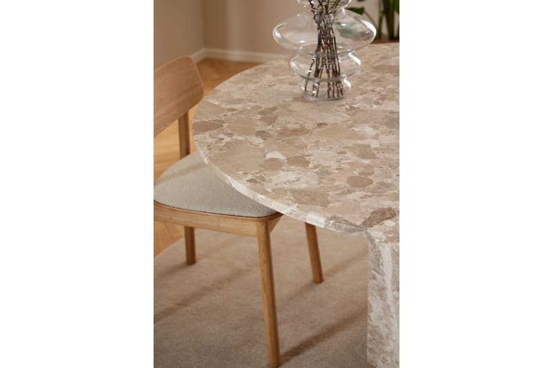 Prisa Runt Matbord i Marmor Sten 130 cm - Beige - Möbler - Bord & matgrupper - Matbord & köksbord