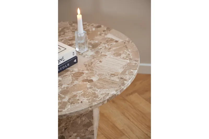 Prisa Runt Soffbord i Marmor Sten 80 cm - Beige - Möbler - Bord & matgrupper - Soffbord