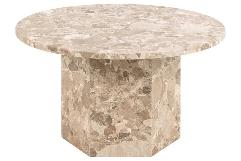 Prisa Runt Soffbord i Marmor Sten 80 cm - Beige - Möbler - Bord & matgrupper - Soffbord