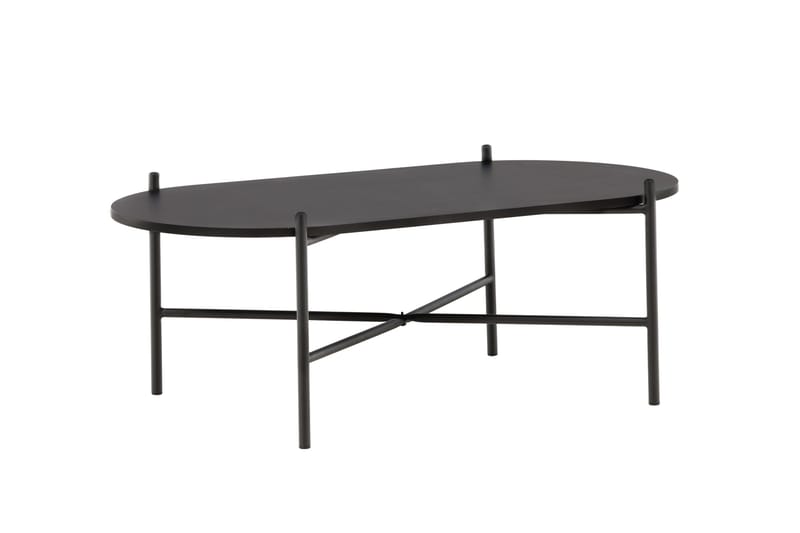 Pueblo 120 cm Ovalt Soffbord i Målat Trä - Svart - Möbler - Bord & matgrupper - Soffbord