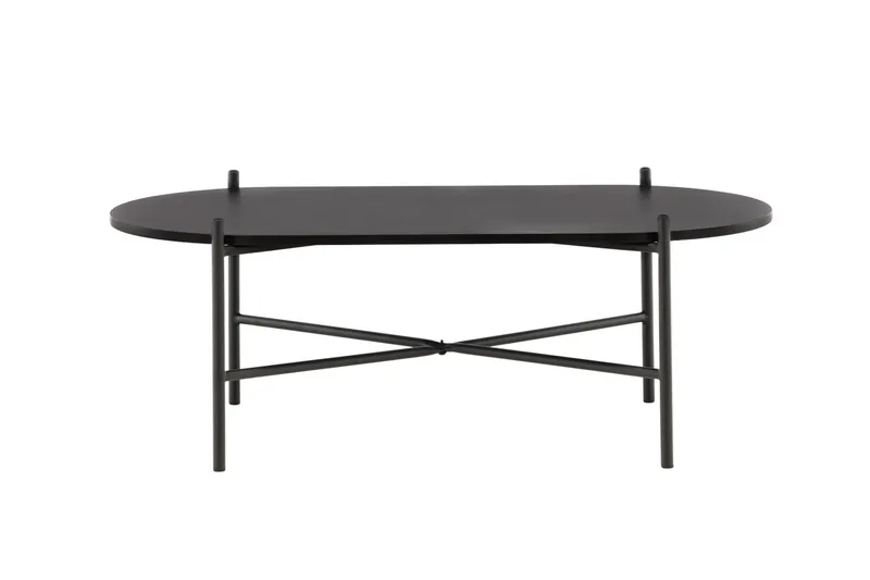 Pueblo 120 cm Ovalt Soffbord i Målat Trä - Svart - Möbler - Bord & matgrupper - Soffbord