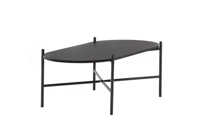 Pueblo 120 cm Ovalt Soffbord i Målat Trä - Svart - Möbler - Bord & matgrupper - Soffbord