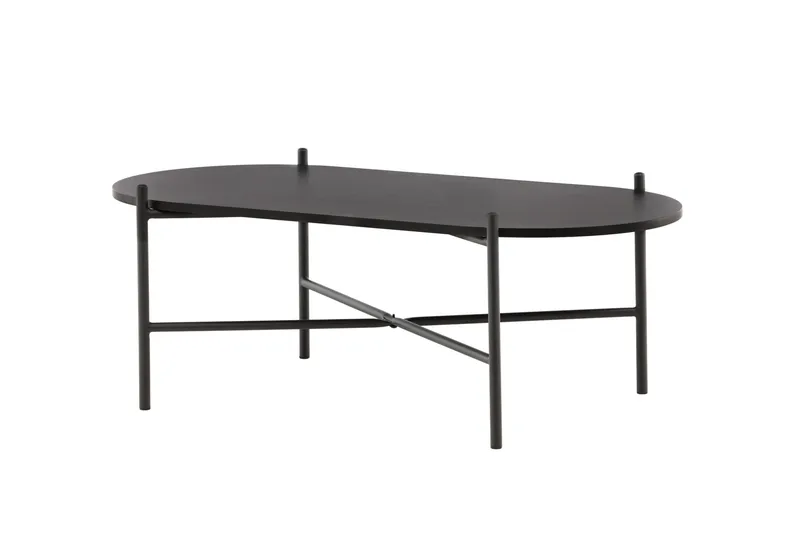 Pueblo 120 cm Ovalt Soffbord i Målat Trä - Svart - Möbler - Bord & matgrupper - Soffbord