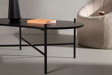 Pueblo 120 cm Ovalt Soffbord i Målat Trä - Svart - Möbler - Bord & matgrupper - Soffbord