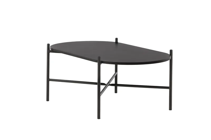 Pueblo 120 cm Ovalt Soffbord i Målat Trä - Svart - Möbler - Bord & matgrupper - Soffbord