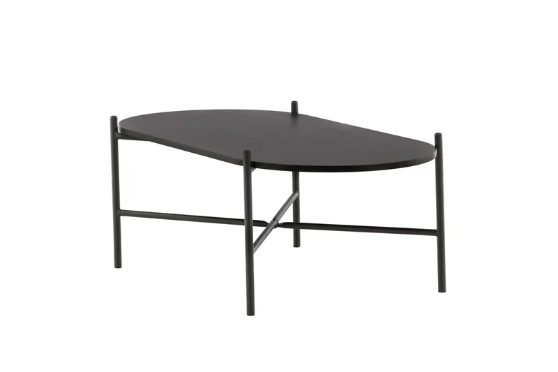 Pueblo 120 cm Ovalt Soffbord i Målat Trä - Svart - Möbler - Bord & matgrupper - Soffbord