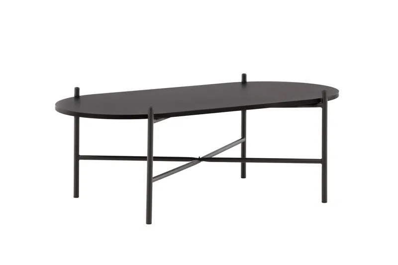 Pueblo 120 cm Ovalt Soffbord i Målat Trä - Svart - Möbler - Bord & matgrupper - Soffbord