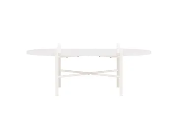 Pueblo 65,5 cm Ovalt Soffbord i Ljust Trä - Vit - Möbler - Bord & matgrupper - Soffbord