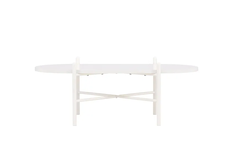 Pueblo 65,5 cm Ovalt Soffbord i Ljust Trä - Vit - Möbler - Bord & matgrupper - Soffbord