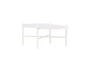 Pueblo 65,5 cm Ovalt Soffbord i Ljust Trä - Vit - Möbler - Bord & matgrupper - Soffbord