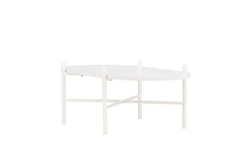 Pueblo 65,5 cm Ovalt Soffbord i Ljust Trä - Vit - Möbler - Bord & matgrupper - Soffbord