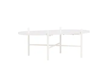 Pueblo 65,5 cm Ovalt Soffbord i Ljust Trä - Vit - Möbler - Bord & matgrupper - Soffbord