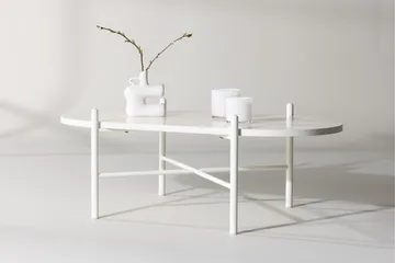 Pueblo 65,5 cm Ovalt Soffbord i Ljust Trä - Vit - Möbler - Bord & matgrupper - Soffbord
