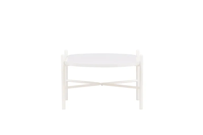 Pueblo 65,5 cm Ovalt Soffbord i Ljust Trä - Vit - Möbler - Bord & matgrupper - Soffbord