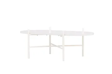 Pueblo 65,5 cm Ovalt Soffbord i Ljust Trä - Vit - Möbler - Bord & matgrupper - Soffbord