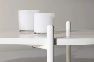 Pueblo 65,5 cm Ovalt Soffbord i Ljust Trä - Vit - Möbler - Bord & matgrupper - Soffbord
