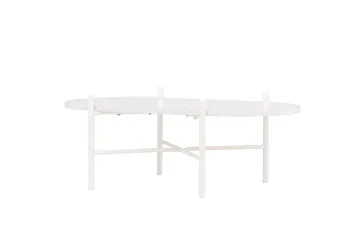 Pueblo 65,5 cm Ovalt Soffbord i Ljust Trä - Vit - Möbler - Bord & matgrupper - Soffbord