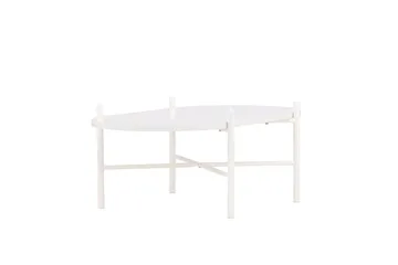 Pueblo 65,5 cm Ovalt Soffbord i Ljust Trä - Vit - Möbler - Bord & matgrupper - Soffbord