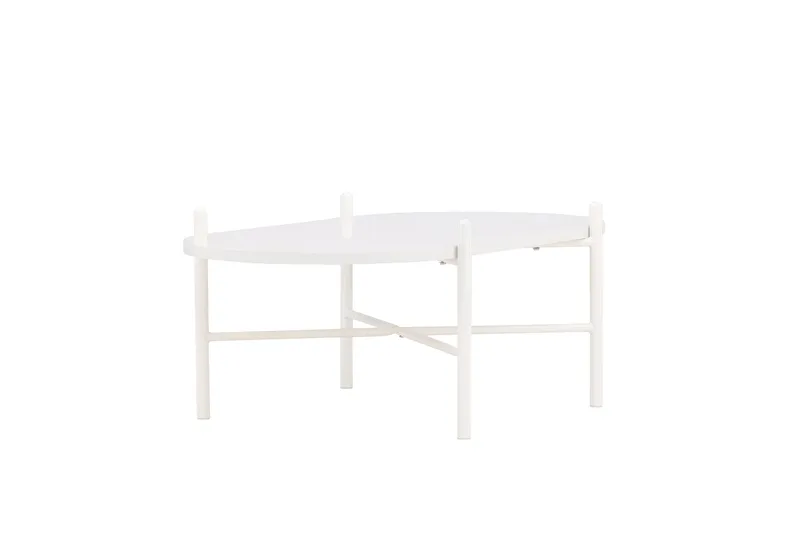 Pueblo 65,5 cm Ovalt Soffbord i Ljust Trä - Vit - Möbler - Bord & matgrupper - Soffbord