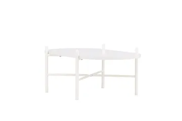 Pueblo 65,5 cm Ovalt Soffbord i Ljust Trä - Vit - Möbler - Bord & matgrupper - Soffbord