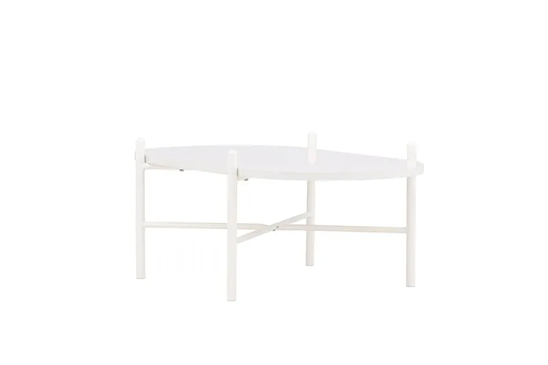 Pueblo 65,5 cm Ovalt Soffbord i Ljust Trä - Vit - Möbler - Bord & matgrupper - Soffbord