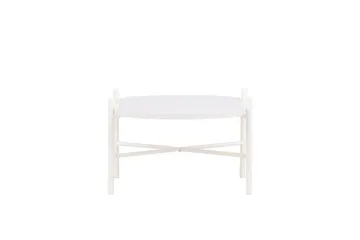Pueblo 65,5 cm Ovalt Soffbord i Ljust Trä - Vit - Möbler - Bord & matgrupper - Soffbord