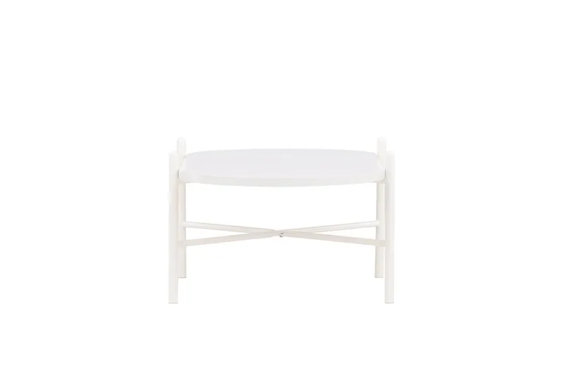 Pueblo 65,5 cm Ovalt Soffbord i Ljust Trä - Vit - Möbler - Bord & matgrupper - Soffbord