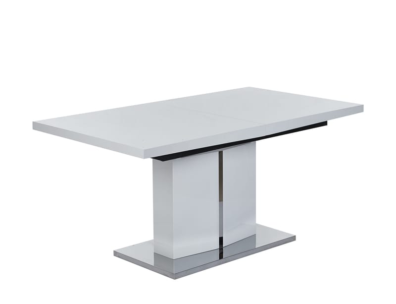 Rartliff matbord 160-200 cm förlängningsbart - Vit / Metall - Vit - Möbler - Bord & matgrupper - Matbord & köksbord