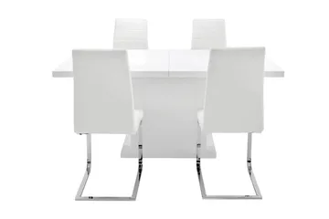 Ratliff Matgrupp 180 cm + 4 Sorado Stol - Vit/Krom - Möbler - Bord & matgrupper - Matgrupper