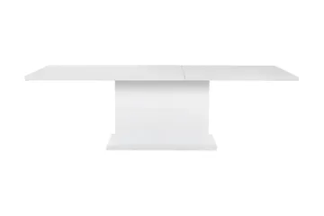 Ratliff Matgrupp 180 cm + 6 Stolar Förlängningsbart med illäggsskiva - Vit/Svart Pu/Krom - Möbler - Bord & matgrupper - Matgrupper