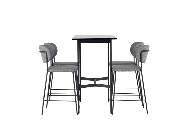 Rax Matgrupp 120 cm Rektangulär med 4 Bell stolar - Svart - Möbler - Bord & matgrupper - Matgrupper