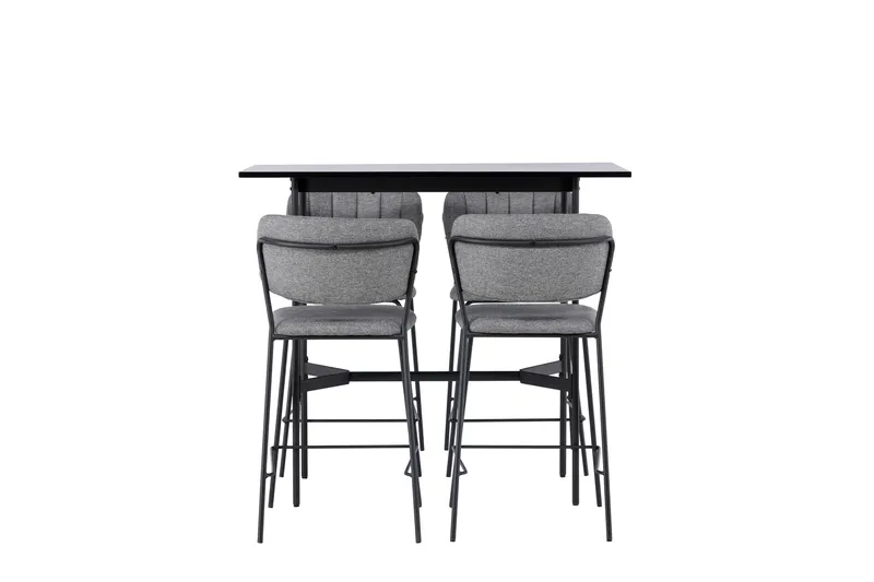 Rax Matgrupp 120 cm Rektangulär med 4 Bell stolar, Svart