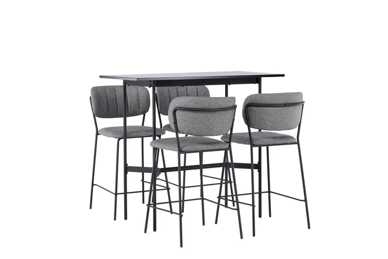 Rax Matgrupp 120 cm Rektangulär med 4 Bell stolar - Svart - Möbler - Bord & matgrupper - Matgrupper