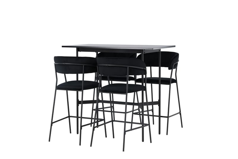 Rax Matgrupp 120 cm Rektangulär med 4 Lui stolar - Svart - Möbler - Bord & matgrupper - Matgrupper