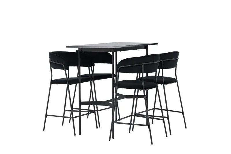 Rax Matgrupp 120 cm Rektangulär med 4 Lui stolar - Svart - Möbler - Bord & matgrupper - Matgrupper