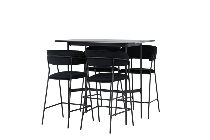 Rax Matgrupp 120 cm Rektangulär med 4 Lui stolar - Svart - Möbler - Bord & matgrupper - Matgrupper