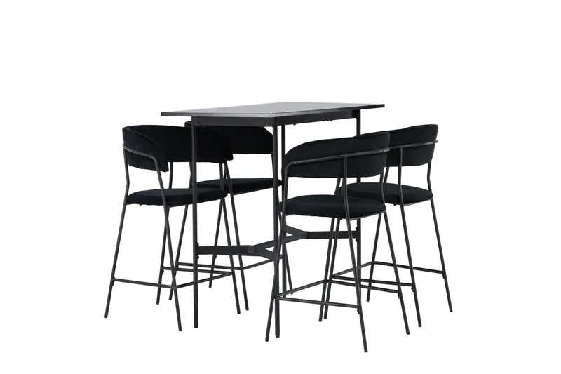 Rax Matgrupp 120 cm Rektangulär med 4 Lui stolar - Svart - Möbler - Bord & matgrupper - Matgrupper