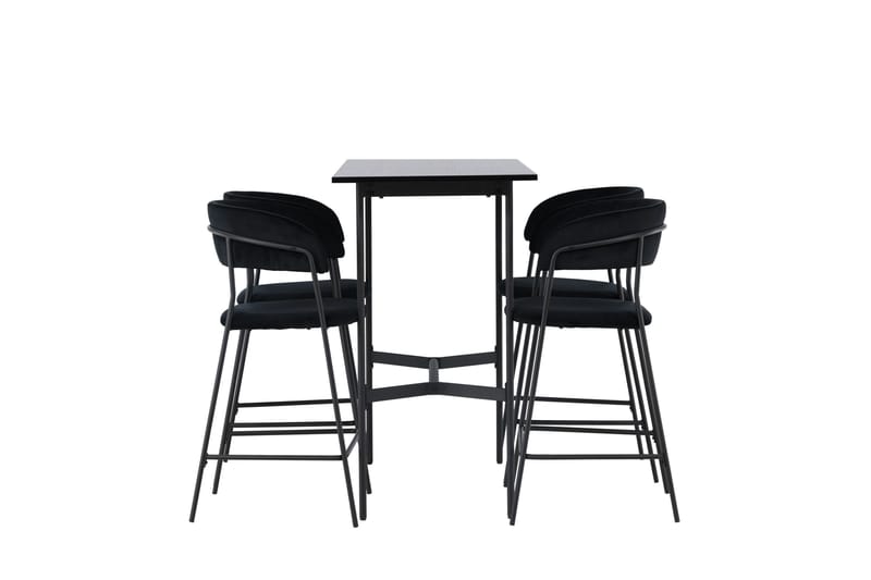 Rax Matgrupp 120 cm Rektangulär med 4 Lui stolar - Svart - Möbler - Bord & matgrupper - Matgrupper