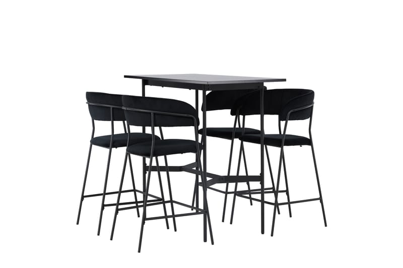 Rax Matgrupp 120 cm Rektangulär med 4 Lui stolar - Svart - Möbler - Bord & matgrupper - Matgrupper