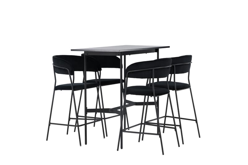 Rax Matgrupp 120 cm Rektangulär med 4 Lui stolar - Svart - Möbler - Bord & matgrupper - Matgrupper