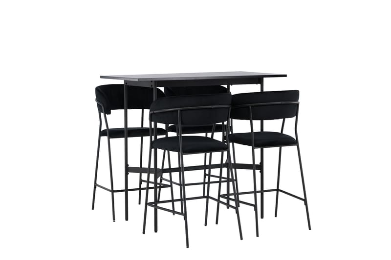 Rax Matgrupp 120 cm Rektangulär med 4 Lui stolar - Svart - Möbler - Bord & matgrupper - Matgrupper