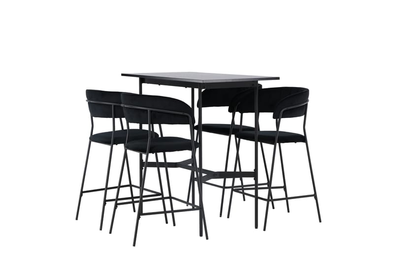 Rax Matgrupp 120 cm Rektangulär med 4 Lui stolar - Svart - Möbler - Bord & matgrupper - Matgrupper