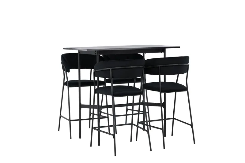 Rax Matgrupp 120 cm Rektangulär med 4 Lui stolar - Svart - Möbler - Bord & matgrupper - Matgrupper