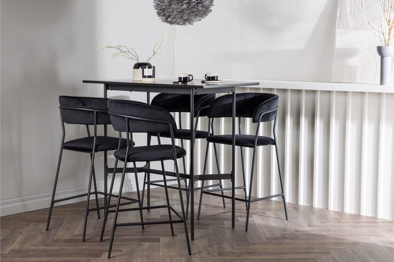 Rax Matgrupp 120 cm Rektangulär med 4 Lui stolar - Svart - Möbler - Bord & matgrupper - Matgrupper
